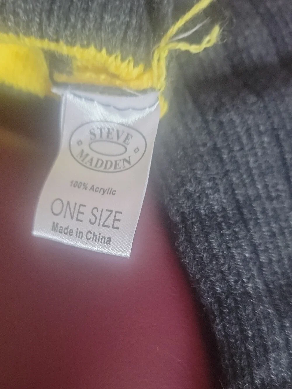 Steve Madden Leg Warmers Black with Yellow Stripe Accents